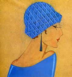 1920年代Lanvin品牌時(shí)裝插畫(huà)中出現(xiàn)的長(zhǎng)耳環(huán)