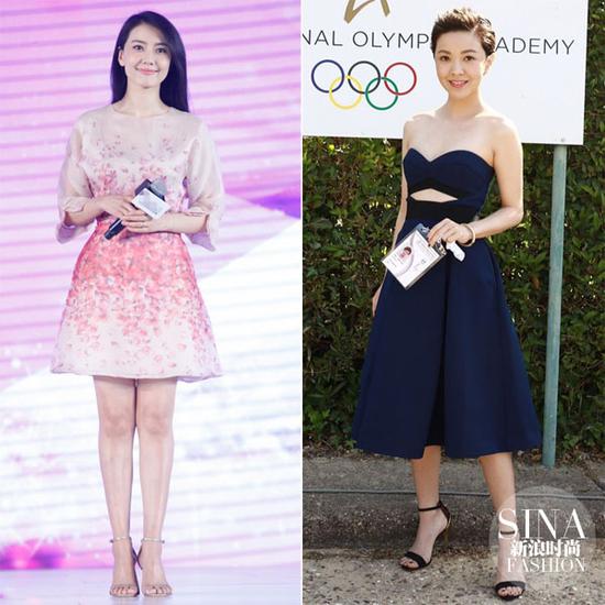 高圓圓、郭采潔示范一字鞋