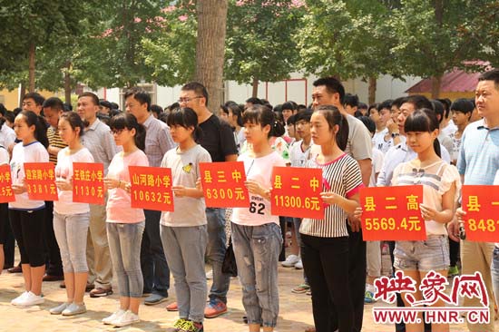 經(jīng)過一周的廣泛宣傳動員，全縣教育系統(tǒng)共捐款174113元。