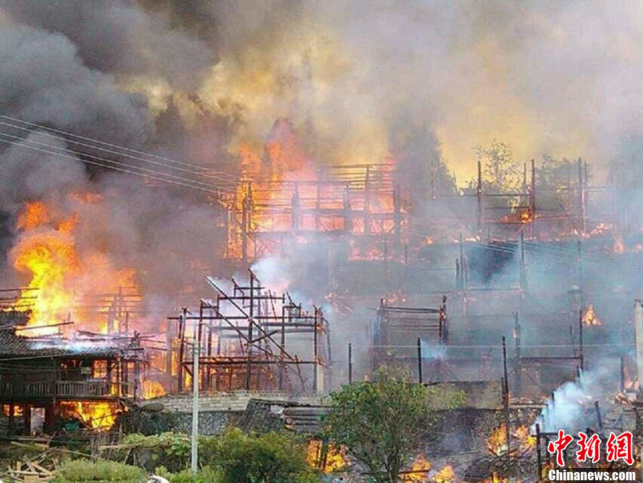 圖為火災現(xiàn)場。沫浠 攝 圖片來源：CFP視覺中國