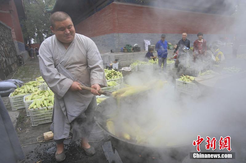 少林禪耕農(nóng)場(chǎng)迎來秋收 免費(fèi)煮玉米送游客 少林禪耕農(nóng)場(chǎng)迎來秋收 免費(fèi)煮玉米送游客