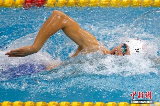 資料圖：9月21日上午，仁川亞運會游泳比賽在文鶴樸泰桓游泳館拉開大幕。