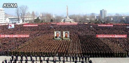 朝鮮民眾稱，朝鮮軍民“將在任意時期、對任意對象隨意實施無止境的正義打擊，一定實現民族的夙愿祖國統(tǒng)一大業(yè)”。