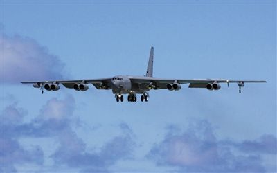 美軍B-52戰(zhàn)略轟炸機(jī)。其為韓三大核保護(hù)傘之一。