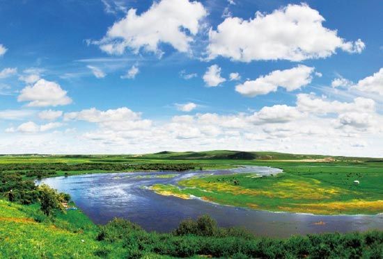 　　抻直后長度超過黃河10倍的莫日格勒河。　