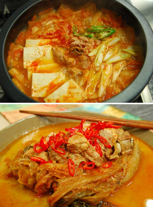 　　上圖為金槍魚泡菜湯,下圖為泡菜雜燴湯。