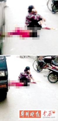 　媽媽哭著坐在旁邊打電話，孩子的爸爸還在三門峽打工。