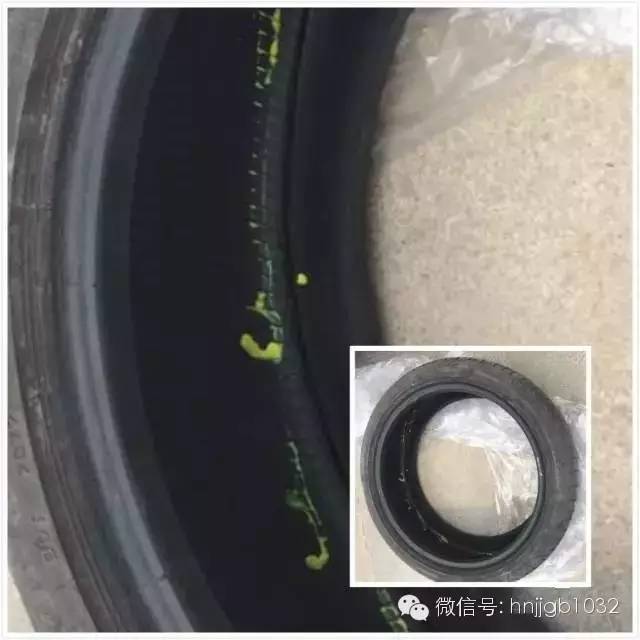 輪胎凈是包，輪胎內(nèi)部斷裂一圈。