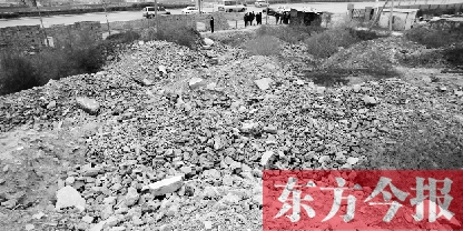 昨日，鄭州市107輔道花園口鎮(zhèn)大廟村，綿延數(shù)公里的城中村拆遷后遺留的建筑垃圾