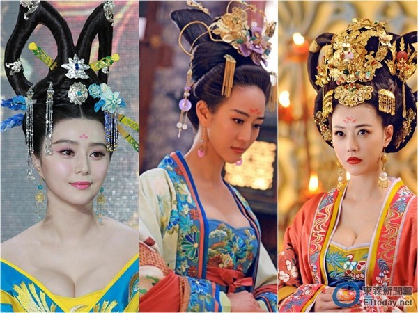 范冰冰、張鈞甯、周海媚，在《武媚娘》中爆乳演出