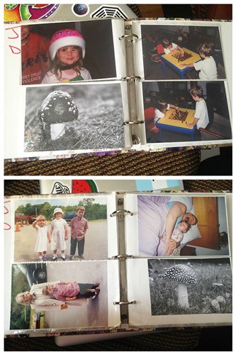 圖五：這位老爹最神的是，把一棵蘑菇的照片放進(jìn)了家庭相冊(cè)里，真正地作為家人來對(duì)待。