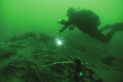 水下測繪。（圖據(jù)國家文物局水下文化遺產(chǎn)保護(hù)中心）