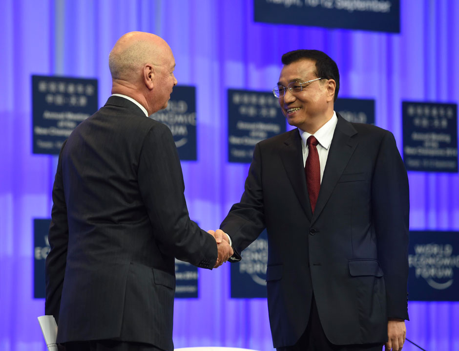 李克強(qiáng)總理出席夏季達(dá)沃斯論壇并發(fā)表開幕式致辭。