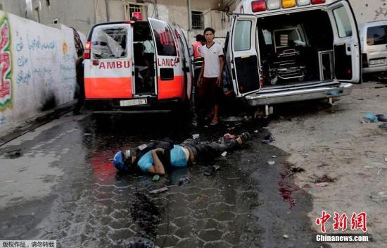 資料圖：加沙，以色列戰(zhàn)機轟炸一處市場，造成至少17名巴勒斯坦人死亡，200多人受傷。