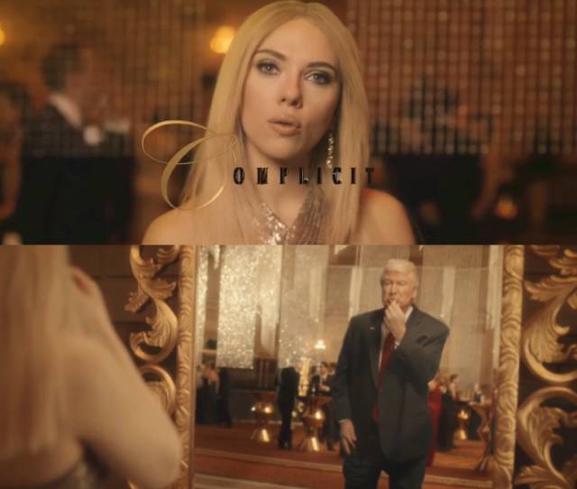 斯嘉麗·約翰遜假扮伊萬卡推出的“女幫兇”香水廣告截圖 斯嘉麗·約翰遜假扮伊萬卡推出的“女幫兇”香水廣告截圖