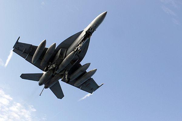 資料圖：美軍F/A-18艦載機。